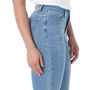 Pantalones vaqueros de mezclilla rasgados de cintura alta para mujer, estilo patchwork OEM, a la moda, al por mayor - Product Image 5