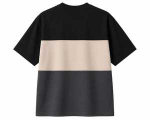 Camiseta de Manga Corta con Cuello Redondo para Hombre, Diseño Color Block, Estilo Urbano Oversize, Ribete en Contraste, Logotipo Serigrafiado en la Parte Delantera - Product Image 3