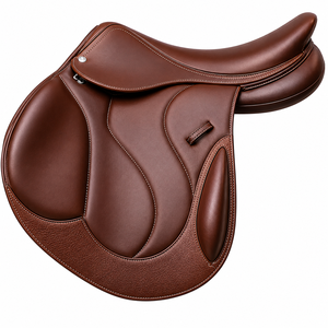 Premium Genuine Leather Western English Saddle Classic Black Brown Jumping Close Contact Horse Riding <b>Equestrian</b> Wholesale - Product Image 1
