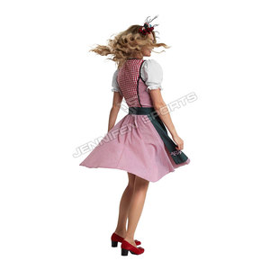 Traditional German Beer Girl Costume Bavarian Oktoberfest Dirndl <b>Skirts</b> Cosplay Fancy Party Dress <b>Halloween</b> For Women - Product Image 6