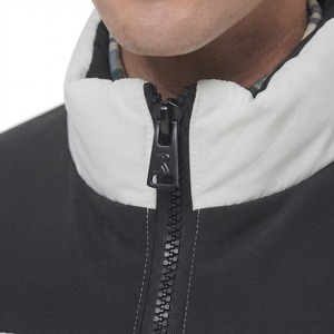 Relevo <b>Men's</b> <b>White</b> Black Color Block <b>Puffer</b> <b>Jacket</b> Waterproof Windproof Hooded Zipper Front Casual Spring Eco-Friendly 100% - Product Image 4