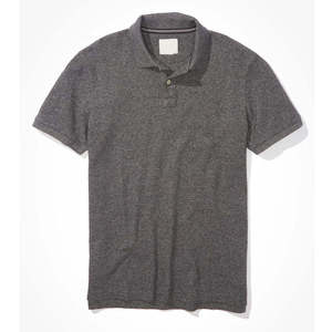 Camiseta de Manga Corta con Cierre para Hombre, Tejido Sólido, Algodón, Formal, Transpirable, Secado Rápido, Corte Regular, Gris, Mejor Calidad Premium - Product Image 3