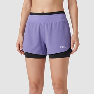 Shorts de sport 2-en-1 personnalisés pour femmes, légers, pour la course, la gym, le yoga et le fitness, avec doublure intérieure et poches - Product Image 4