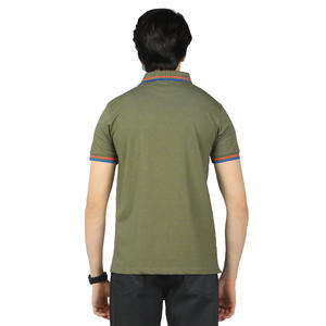 Camisetas de Manga Corta para Hombre, Ligeras, de Color Sólido, con Logotipo Bordado Personalizado, Corte Regular, Botones Tejidos, 100% Algodón Jersey - Product Image 3