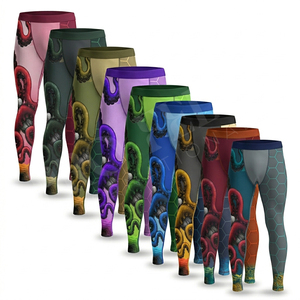 Leggings de compression ajustés pour hommes, imprimés sur mesure, respirants et confortables pour la course et le fitness - Product Image 1