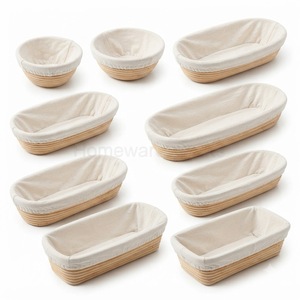 Panier à pain en rotin fait main, panier naturel pour faire levage la pâte à pain au levain, avec doublure en tissu - Product Image 5