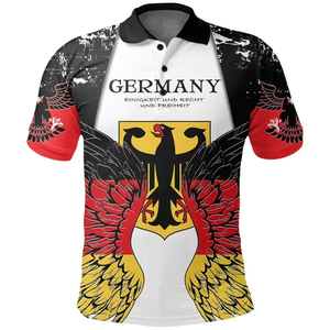 Camiseta de Fútbol de Alemania para Hombre, Manga Corta, Cuello Camisero, Impresión por Transferencia de Calor, Transpirable, Absorbe la Humedad, Corte Regular, con Botones - Product Image 6