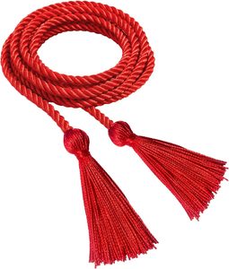 Red Braided Drawcord with Tassels 8 Strand Polyester Cords for Garment Use Classical Style With Cheap Price & OEM Service - Product Image 1