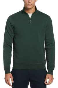 Sweat-shirt en tricot à col montant vert foncé pour homme, coupe classique, couleur unie, décontracté, pour l'automne - Product Image 5
