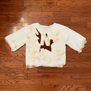 T-shirt court ample pour homme, brodé avec appliques personnalisées faites à la main sur les poignets et le bas, style OEM - Product Image 2