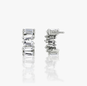 <b>Hoops</b> Earrings Diamond Earrings Gold and <b>Silver</b> Earrings Natural and Lab Grown Diamonds Earrings <b>Hoops</b> Fine Jewelry for Women - Product Image 4