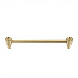 Poignée de porte moderne en laiton brossé, finition or non laqué, quincaillerie de cuisine durable, poignée de porte de commode ou de placard - Product Image 3