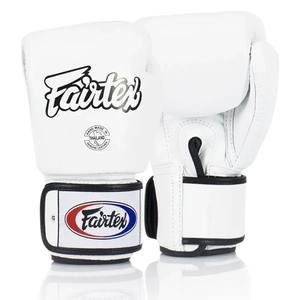 Guantes de Boxeo Fairtex Blancos Profesionales de Alta Calidad, Cuero Genuino con Agarres para las Manos, Estilo Mexicano, Cuero Negro, Dedos Completos - Product Image 4