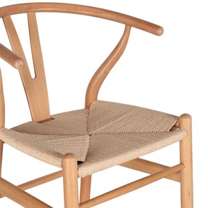 Taburete de Bar Estilo Moderno de Mediados de Siglo, Madera de Teca Sólida, Respaldo en Y, Asiento de Ratán Tejido Natural, Ecológico y Duradero - Product Image 3