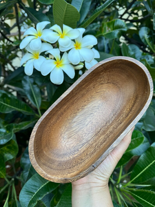 Bol à pâte moyen en bois d'acacia, 10 oz, 8"x4”x2” |   Vase à bougie |   Bol ovale |   Bols à bougies |   Décor en bois |   Décoration intérieure | - Product Image 2