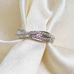 Anillo de Plata de Ley 925 con Incrustaciones de Moissanita en Forma de Ola, Joyería Fina de Lujo para Mujer, Aniversario, Boda - Product Image 1