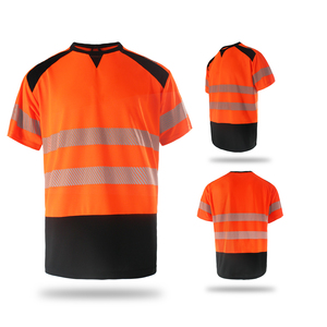 Camiseta de alta visibilidad con cinta reflectante, camiseta de trabajo, camisetas de seguridad para trabajadores de la construcción. - Product Image 1
