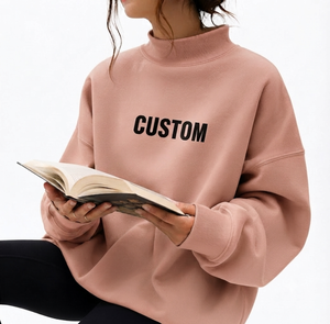 เสื้อพูลโอเวอร์คอเต่าทรงหลวมสำหรับผู้หญิง ผลิตโดยโรงงาน OEM ผ้าฟลีซหนานุ่ม สวมใส่สบาย สไตล์ลำลอง แฟชั่นสตรีท เสื้อผ้าฤดูใบไม้ร่วง - Product Image 1