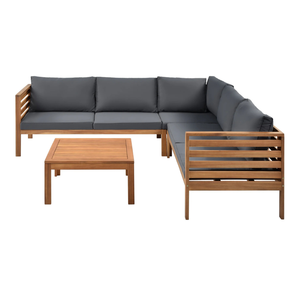 Ensemble de canapés modulaires en teck pour l'extérieur, avec table basse, pour patio, jardin, resort, villa, meubles de jardin - Product Image 2