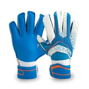 WARPRO INDUSTRY Blue Football Goalkeeper Gloves Full Finger Non Slip Breathable Adjustable Wrist <b>Strap</b> PU Material Powerful - Product Image 1