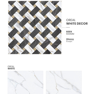 Azulejos de Porcelana Brillante Modernos y Clásicos de 600x600 mm para Piso y Pared con Aislamiento Térmico para Uso Exterior - Product Image 1