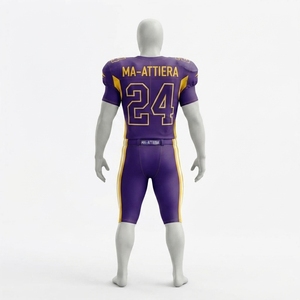 Custom Purple Gold American Football Uniform <b>Padded</b> Jersey <b>Pants</b> Set Team Sports Apparel - Product Image 4