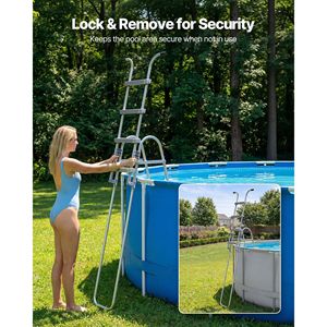 Scaletta a 4 gradini in acciaio a forma di A per piscina fuori terra, per SPA esterna, per pareti alte 52 pollici, capacità 300 libbre, gradini di ingresso/uscita - Product Image 5