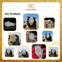 Nouvelle Montre Homme Luxe à Cadran Romain Entièrement Sertie de Diamants Moissanite VVS1 – Vente Flash