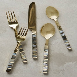 Modern Luxury Resin Handle Stainless Steel <b>Flatware</b> Sets for Weddings-Reusable Matte Polish Good Design - Product Image 2