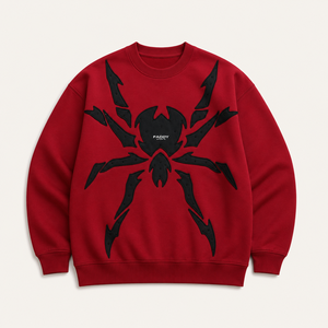 Sweat-shirt surdimensionné en coton épais avec logo personnalisé, motif araignée, col rond, style streetwear, Y2K, hip-hop, gothique, unisexe, pull-over pour homme - Product Image 4