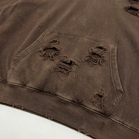Sweat à capuche unisexe personnalisé, délavé à l'acide, effet soleil, en tissu épais, brodé, uni, coupe oversize, vieilli et délavé au soleil