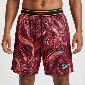 Short de sport en maille pour homme, best-seller, avec poches, multicolore, cordon de serrage, short de basketball en polyester 2026 - Product Image 1