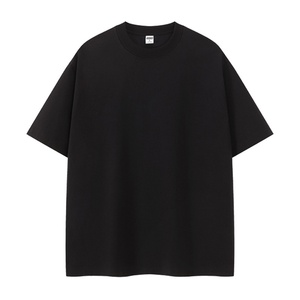 T-shirt ample à épaules tombantes en coton, col rond, manches courtes, couleur unie, décontracté, streetwear pour homme, tenue d'été, uni - Product Image 2