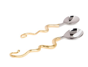 Indian Handicraft Unique Design Gold Silver Color Serving Set - Product Image 1