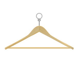 Cintre en bois avec crochet en acier au design minimaliste pour placard, finition laquée durable - Product Image 3