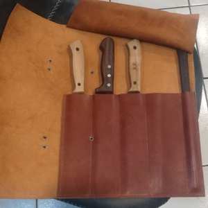 Sac à couteaux en cuir véritable pour chef professionnel avec option OEM, étui de transport portable et bandoulière LKR-0237 - Product Image 2
