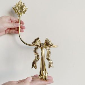 Vintage Brass Curtain Holdback <b>Bow</b> Design Decorative Curtain Tieback Wall Mounted Drapery <b>Holder</b> Luxury Home Hotel Hardware - Product Image 2