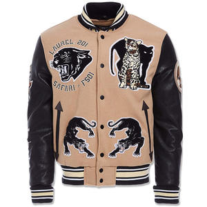 Chaqueta Bomber Varsity Personalizada de Satén Brillante para Hombre, Chaqueta de Trabajo Bordada de Invierno Delgada y Cálida, Tallas Grandes, Estilo Letterman, Venta al por Mayor - Product Image 6