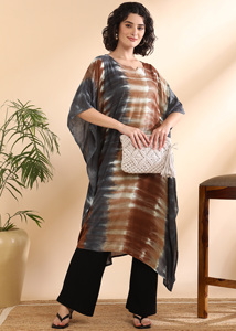 High Quality Designer Rayon <b>Kaftan</b> Tie Dyed <b>Summer</b> Daily Wear Regular Fit Sweetheart neck at Best Price by Supplier - Product Image 5