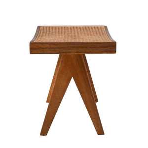 Taburete Moderno de Madera con Asiento de Ratán, Diseño de Mediados de Siglo, Mueble Estable para el Hogar, para Comedor, Jardín, Cocina Abierta - Product Image 2