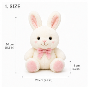 Lindo Peluche de Conejo, Juguete de Peluche Suave, Muñeco de Conejo Kawaii, Regalo para Niños, Juguete de Peluche Súper Suave para Abrazar, Conejo para Dormir - Product Image 2