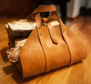 Sac de transport de bûches artisanal en cuir de buffle de qualité supérieure, résistant aux odeurs, robuste, pour le transport du bois, Émirats arabes unis - Product Image 3