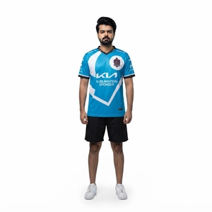 เสื้อแข่งอีสปอร์ตแบบพรีเมียม OEM ผลิตตามสั่ง 140-160 GSM โพลีเอสเตอร์ คอเสื้อแบบริบ ซับลิเมชั่น สำหรับทีมเกมมิ่งมืออาชีพ - Product Image 1