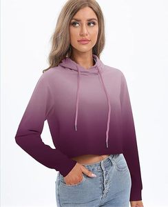 Sweat-shirt à capuche pour femme, coupe slim, dégradé de couleurs, style color block - Product Image 5