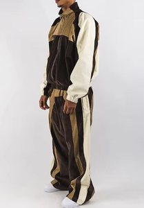 Streetwear Hoodie High Quality Men <b>Cropped</b> Hoodie Designer <b>Zip</b> <b>up</b> Color Blocked Sweatpants and Hoodie Set - Product Image 5