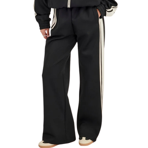 Conjunto Deportivo de Dos Piezas para Mujer con Sudadera con Capucha y Cremallera Completa, Ribete en Contraste y Pantalones de Pierna Recta Relajados, Estilo Casual Athleisure - Product Image 5
