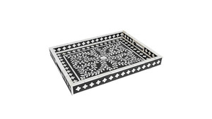 Plateau de service artisanal en os incrusté, style moderne, pour cuisine, salle à manger, salle de bain, salon, utilisation avec vaisselle - Compatible lave-vaisselle, artisanat en bois - Product Image 6
