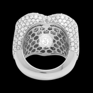 925 Sterling <b>Silver</b> Moissanite <b>Rings</b> Round Brilliant Cut Prong Set Hip Hop Iced Out Band for <b>Men</b> Party Jewelry - Product Image 5