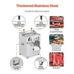 Tritacarne Elettrico 14 Libbre/Min con Affettatrice e Insaccatrice, Lama in Acciaio Inossidabile per Macchina per Salsicce - Product Image 6