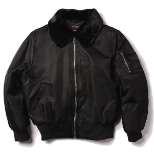 Blouson bomber de style nouveau avec col en fourrure original, broderie personnalisée, fermeture éclair, blouson bomber surdimensionné - Product Image 1